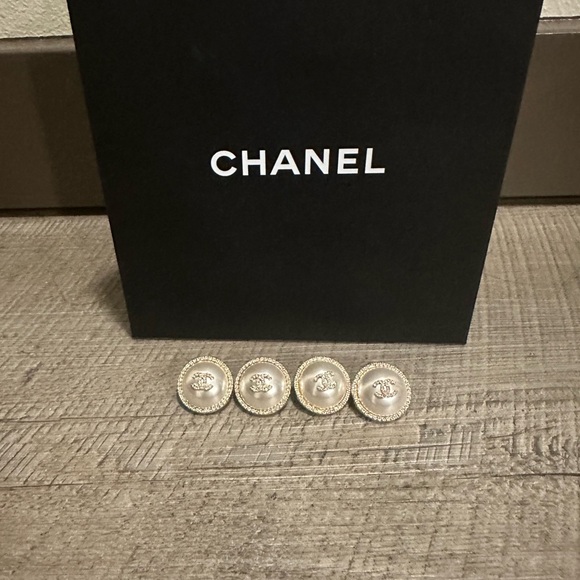 CHANEL Silver Button Collection two pair - Picture 1 of 2